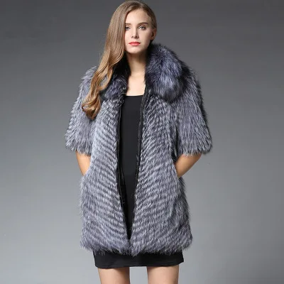 New Womens Waistcoats Man-Made Fox Fur Vest Coats Long Casual Female Large Size Fur Waistcoats Wiinter Autumn Fur Vest Cj82