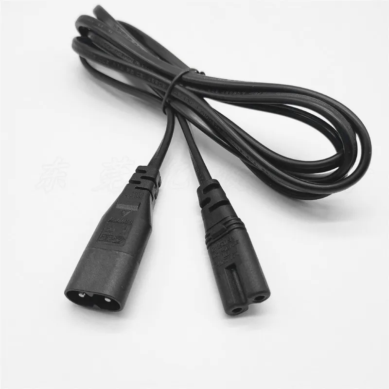 18AWG電源延長ケーブル IEC C8 - IEC C7 IEC-C8オス - IEC-C7メス 1M