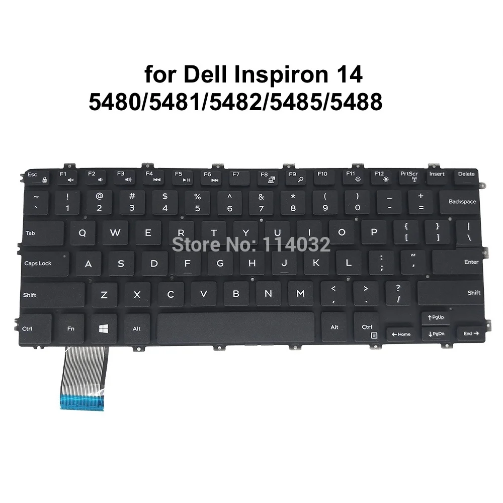 

Backlit keyboard for Dell Inspiron 14 5480 5481 5482 5485 5488 UK US English Laptop parts black Replacement keyboards New