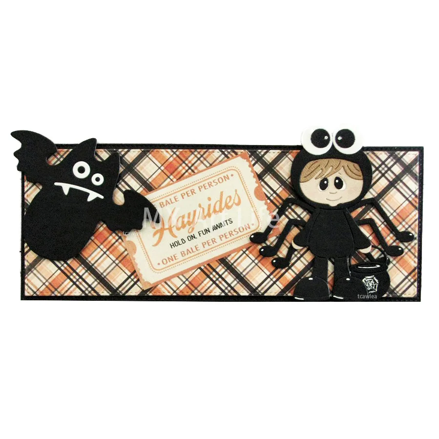 Piękny mumia czarownica Demon pająk chłopiec dziewczyna Metal wykrojniki lalka na Halloween dla DIY Scrapbooking ręcznie robione kartki nowy