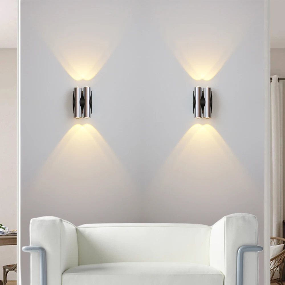 Lámpara LED de pared para interiores, iluminación moderna para dormitorio, mesita de noche, sala de estar, hogar, pasillo, decoración, AC85-265V DE LUZ DE ALUMINIO