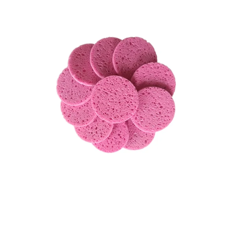 5Pcs Gezicht Ronde Make-Up Remover Tool Natuurlijke Hout Spons Comprimeren Cosmetische Puff Facial Spons