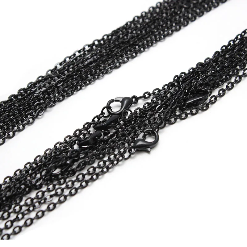 10pcs/lot width 2x3mm Flat Cable Link Chains Necklace for Women 50cm Length Fit DIY Pendant Handicraft Jewelry Making wholesale