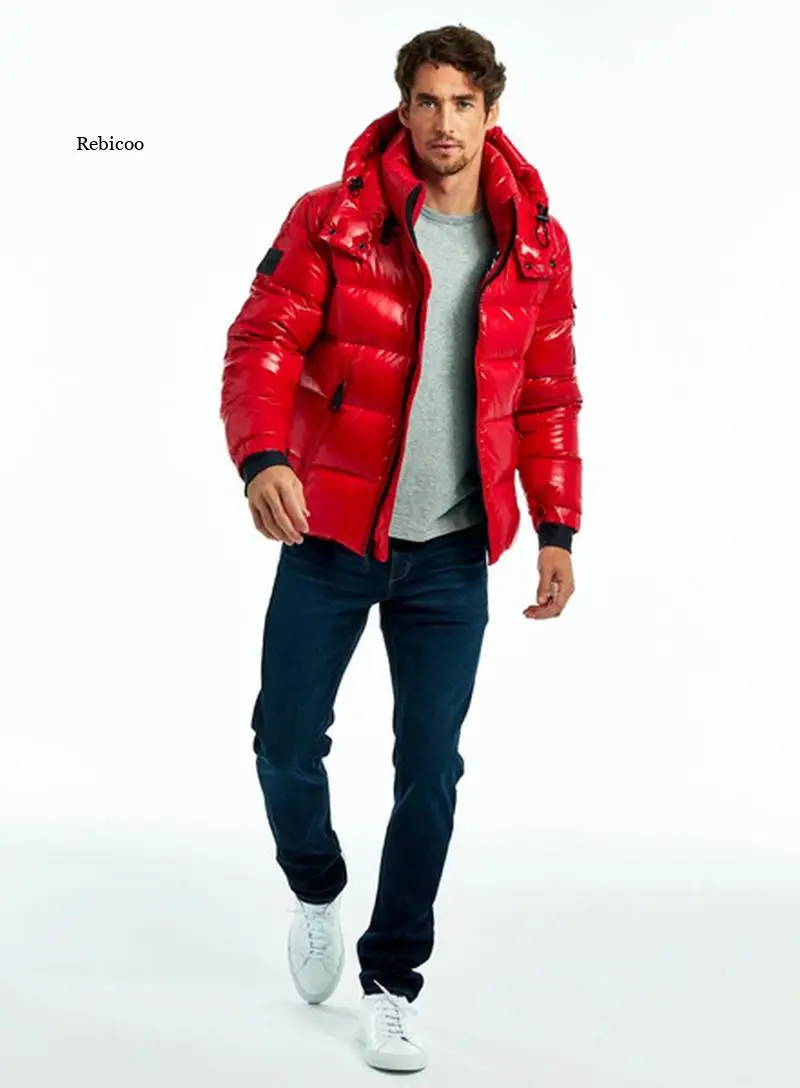 Winter Fashion Men Lightweight Down-Filled Coat Windbreak Water Repellent Zipper Pocket Jacket Men Solid Coat Outwear