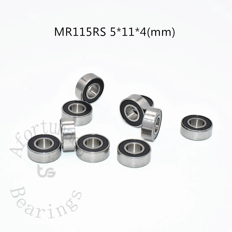 

MR115RS 5*11*4(mm) Miniature Bearing 10pcs free shipping chrome steel Rubber Sealed High speed Mechanical equipment parts