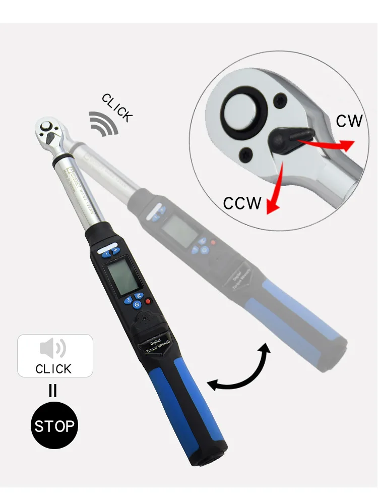 Electronic Digital Torque Wrench Data Transmission Communication 6.8-340NM Hand Repair Tools