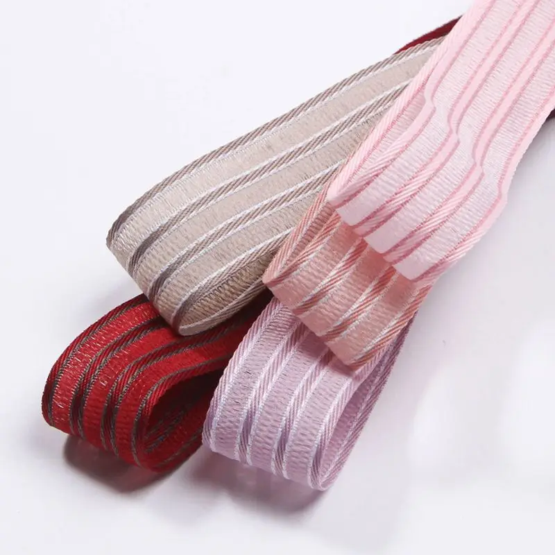 Stripe Polyester Mesh Ribbon Bows Crafts 25mm 1