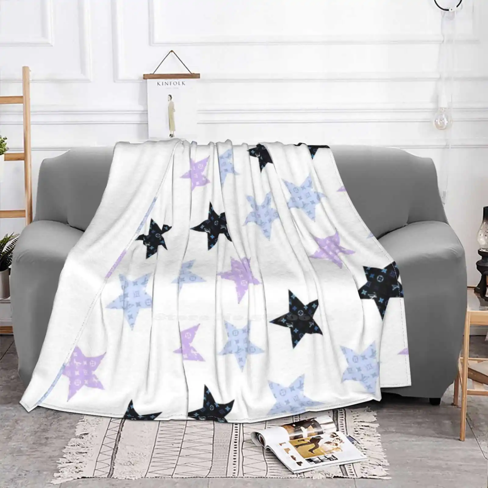 Star Sticker Pack Best Selling Room Household Flannel Blanket Pattern Stars Pack Cheap Able Colorful Purple Amazing Macbook