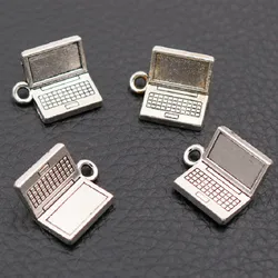 10pcs Silver Color 3D Laptop Computer Pendants DIY Charms For Necklace Bracelet Jewelry Crafts Making 15*10mm A1914