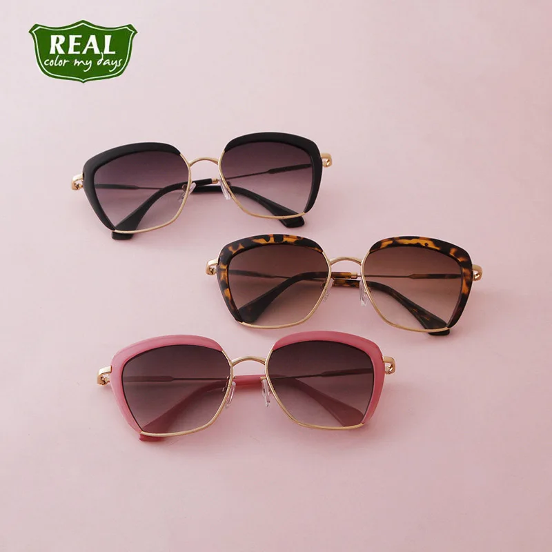 2021 New Style Square Half-Frame Sunglasses Fashion Lady Metal Shading Sunglasses SG3249