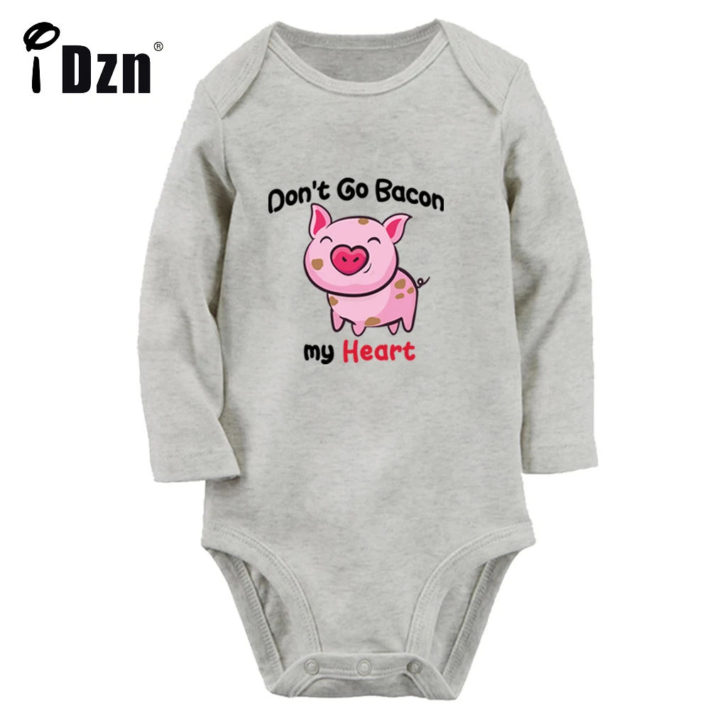 

iDzn NEW Don't Go Bacon My Heart Baby Boys Fun Rompers Baby Girl Cute Bodysuit Newborn Long Sleeves Jumpsuit Soft Cotton Clothes