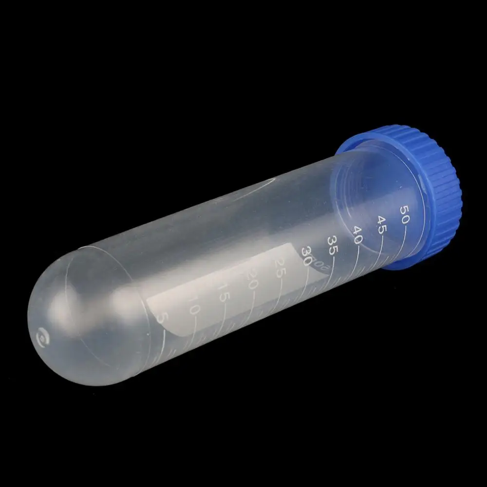 50ml Blue Screw Cap Round Bottom Centrifuge Tube Plastic Test Tubes with Scale Free-standing Laboratory Supplies 2Pcs