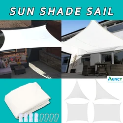 White Waterproof Sun Shade Sail, Square, Rectangle, Triangle, Garden Terrace Awnings, Swim, Camp, Hiking, Yard Canopy, All Size