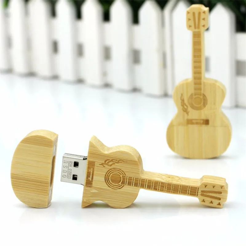 Wood Usb Flash Drive 32GB 64GB 128GB U Disk Memory Stick Pendrive Wooden Guitar Usb Stick Flash Disk 4GB 8GB 16GB Pen Drive