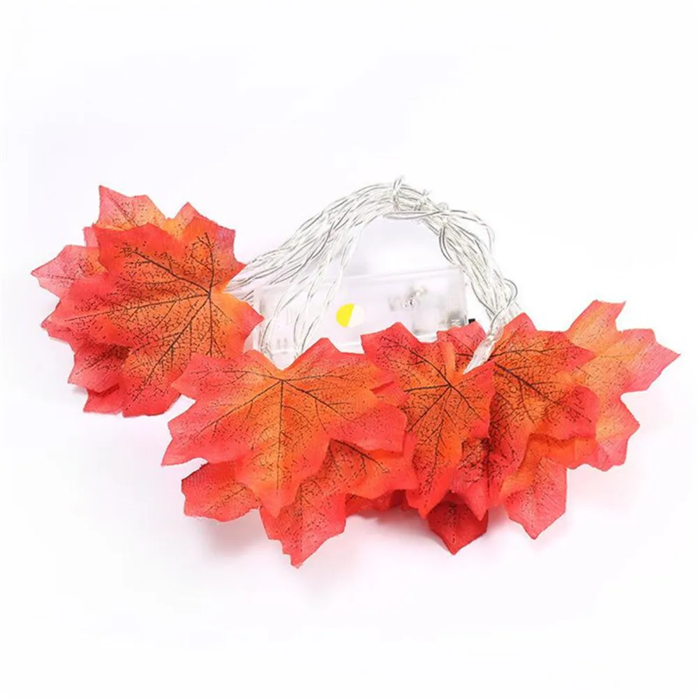 10/20/40leds Autumn Maple Leaves LED  String Light for Wedding Christmas Halloween Birthday Party Plants Garland DIY Decoration