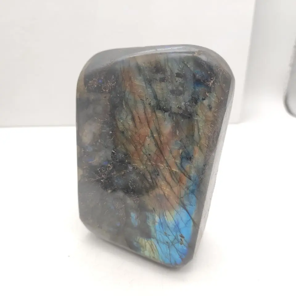 1pcs Pretty Natural Crystal Quartz Polished Gemstone Large Labradorite Stone with Blue or Yellow Flash