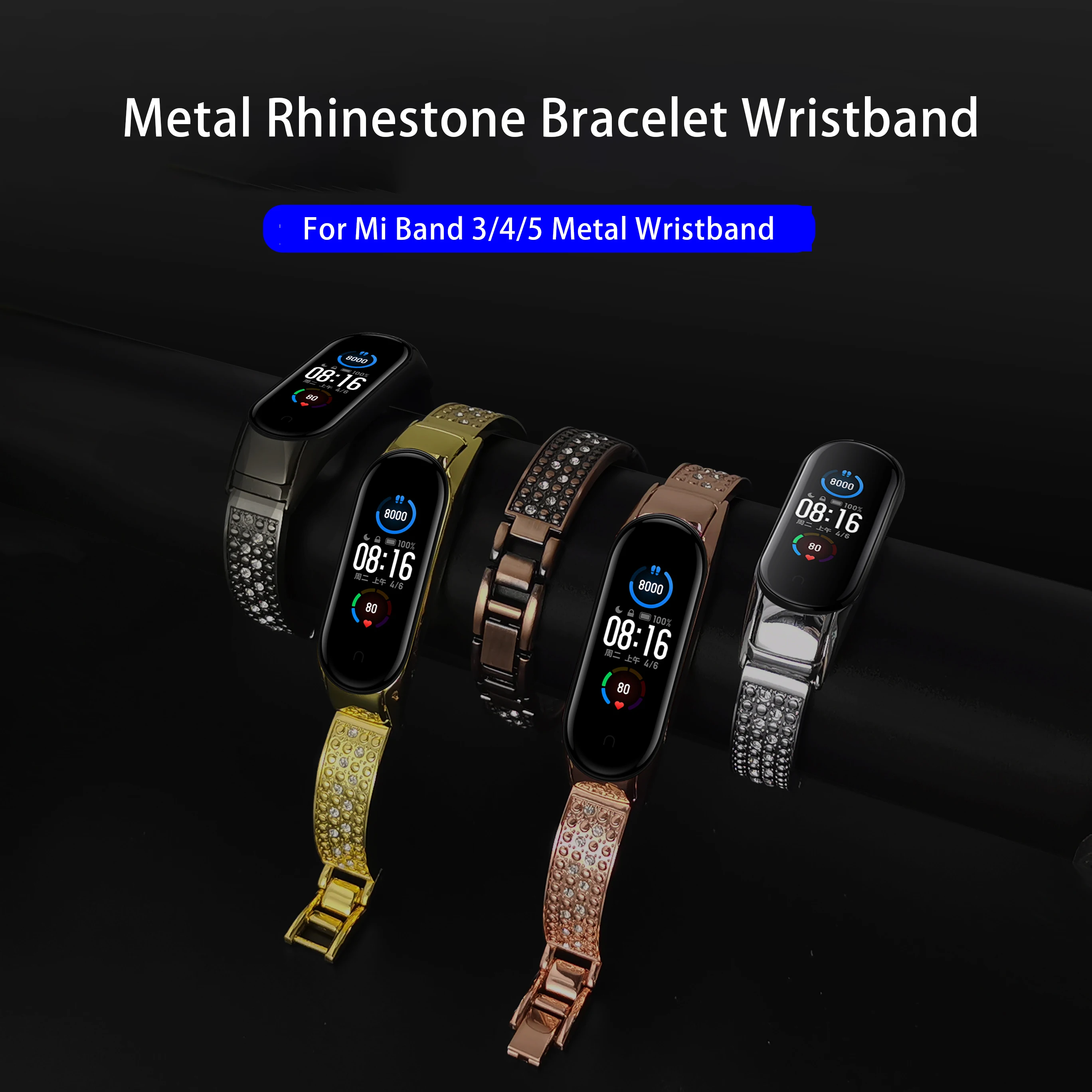 Metal bracelet For Mi band 2 3 4 5 6 7 NFC Stainless Steel Replacement Strap For Xiaomi Mi Band 5 Band4 Strap Miband Accessories