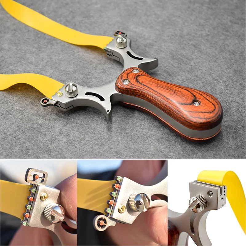 

Outdoor Shooting Bow Stainless Steel Bow Head+ Wood Handle with Rubber Band