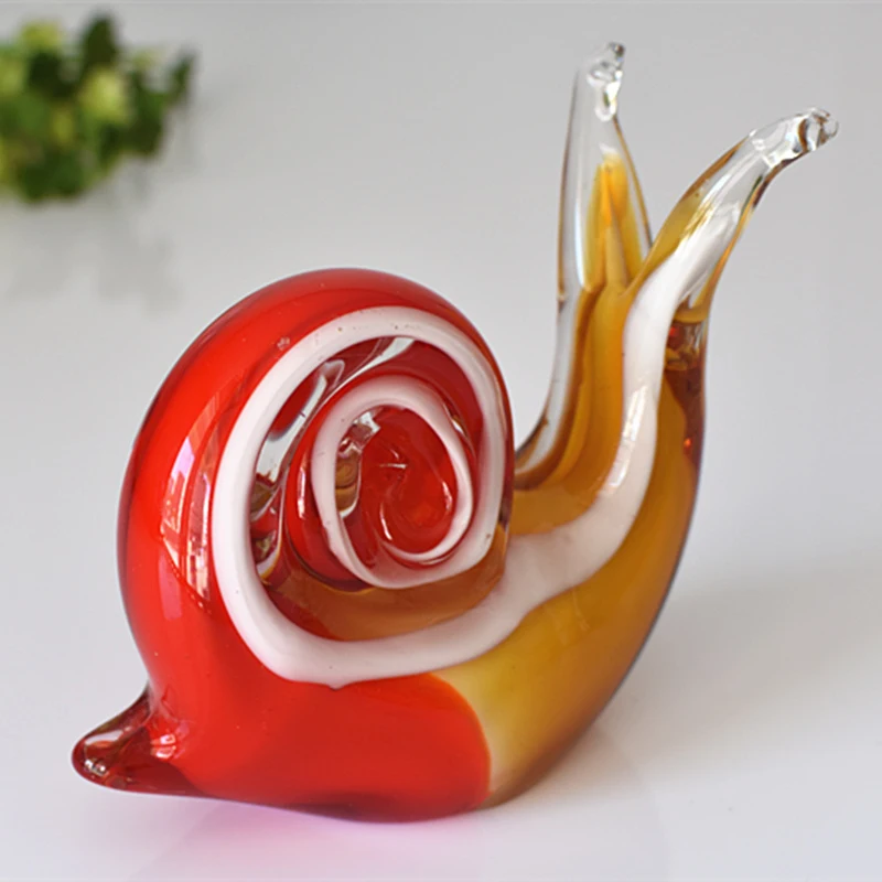 Europe Colored glaze snail Crafts Living Room Desktop glass Ornaments Figurines Wedding Decor Home decoration accessories
