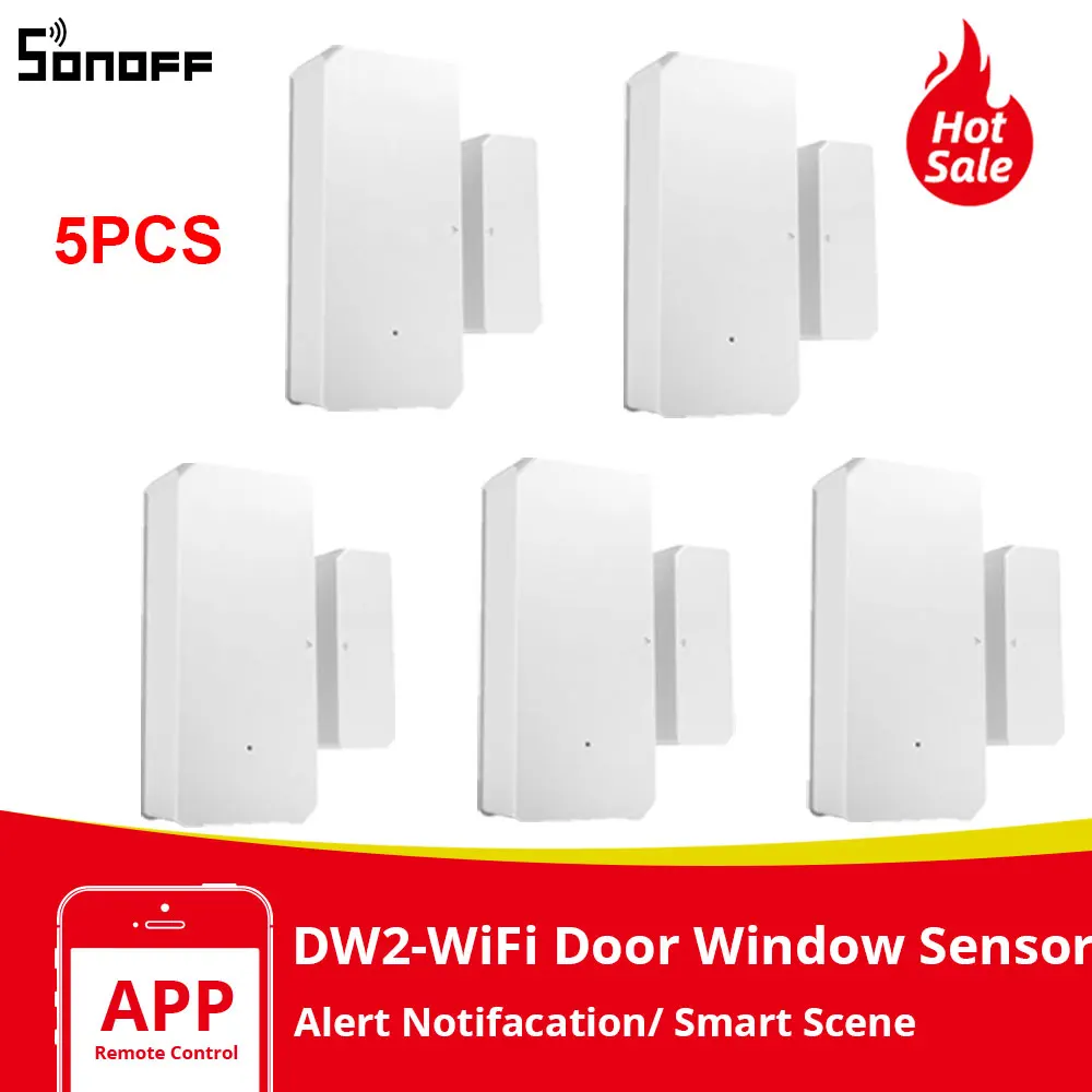 1/2/3/5/10 PCS Itead SONOFF DW2 Smart WiFi Door Sensor Door Window Dedector e-WeLink App Notification Alerts Smart Home Security