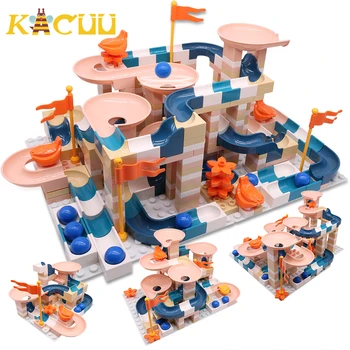 New big size classic marble race run building blocks block construction building toys for children kids gift