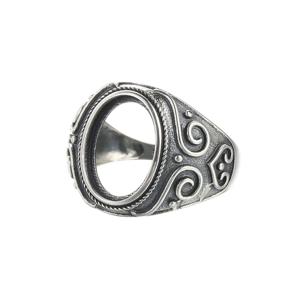 Ring Blank for 10x14mm/12x15mm/12x16mm/13x16mm/16x19mm/17x22mm Oval Cabochons Thai Sterling Silver Adjustable Band Ring SR0026