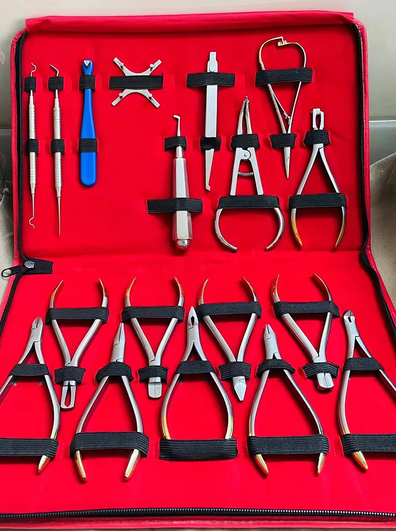 18pcs/set Dentist Orthodontic Tools Set Orthodontic pliers Forming pliers stainless steel Instrument Archwire orthodontic set