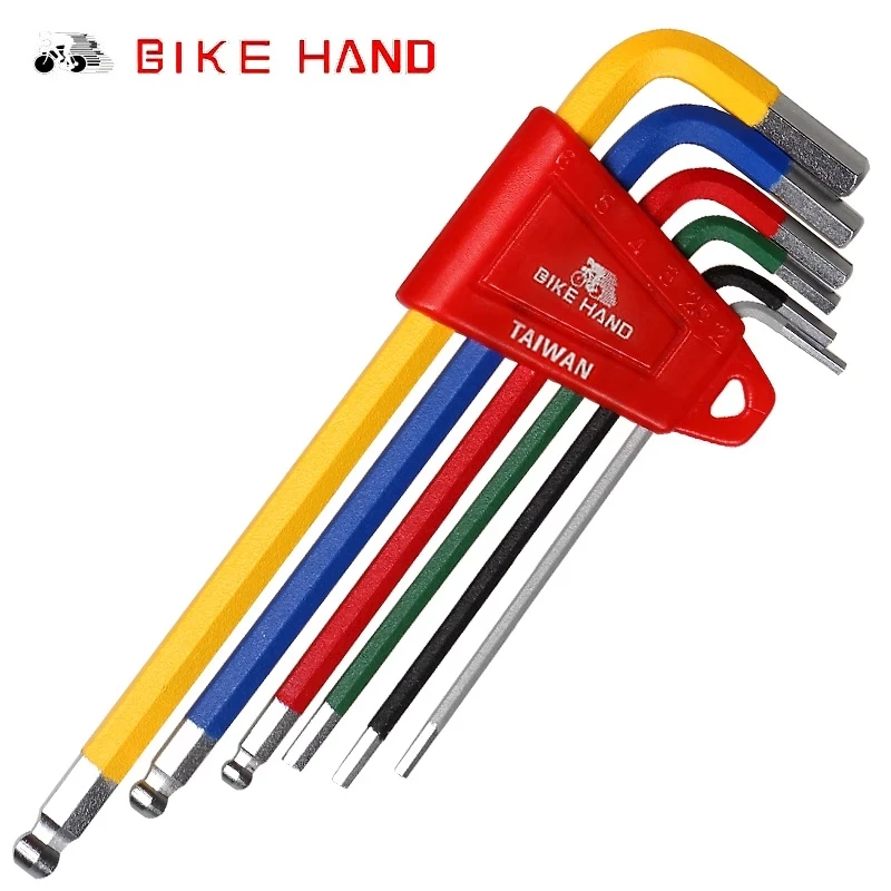 BIKEHAND 6pcs Color Allen Wrench Set 2/2.5/3/4/5/6mm MTB Road Bike Multi-function Bicycle Repair Tools Bike Maintenance Tools