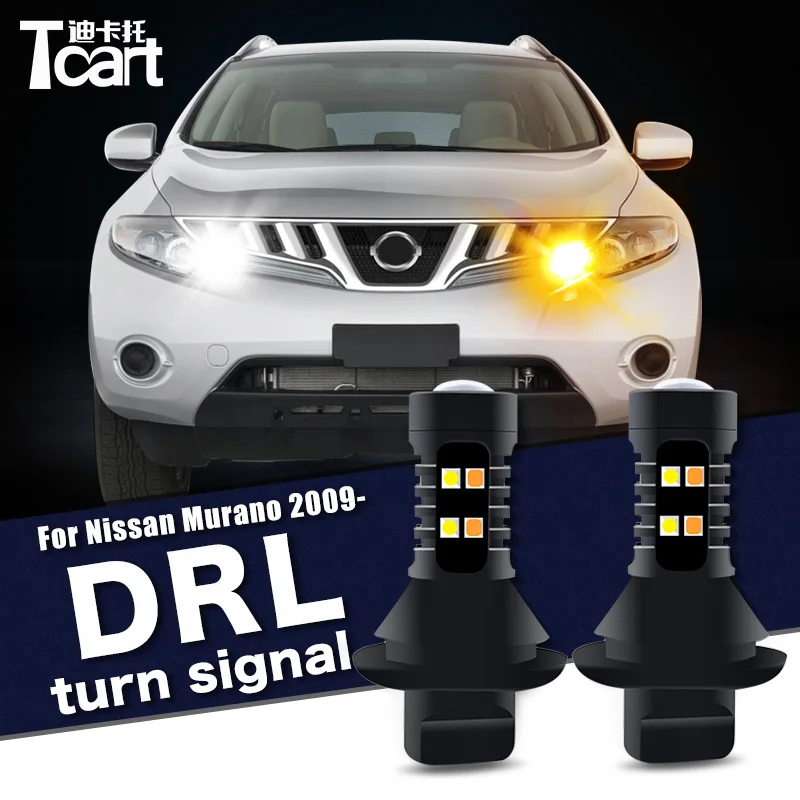 Led Daytime Running Light turn drl Driving safety Car accessories 7440 W21W for Nissan Murano (Z51) 2008 2009 2010 2012 2014