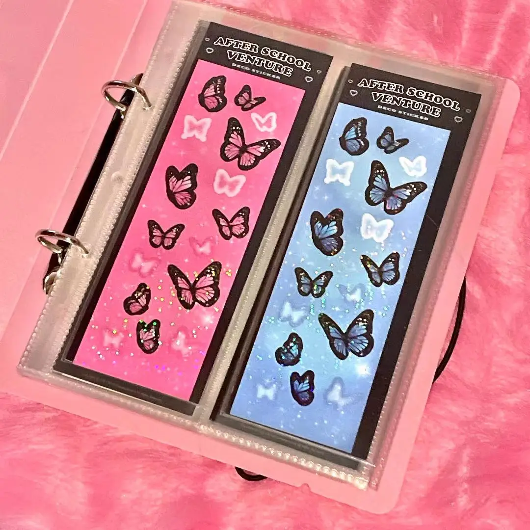 Creative Colorful Laser Butterfly Sticker Scrapbooking Idol Card Happy Plan Charm Stationery Deco Stickers Personalized