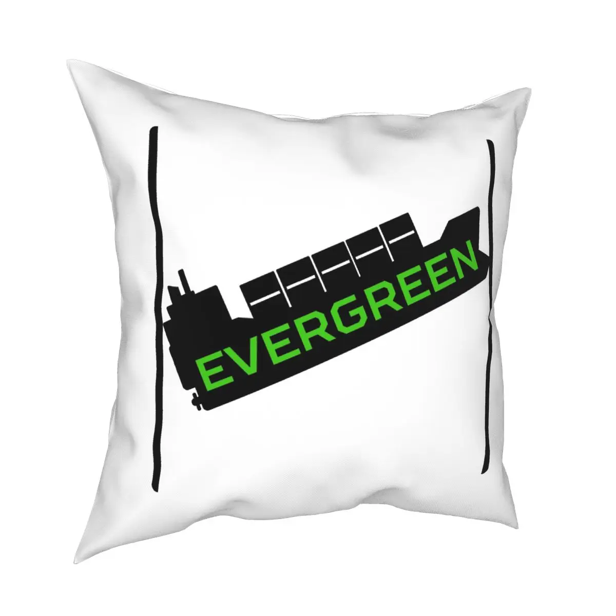 EVERGREEN Ship Stuck Suez Canal Square Pillowcase Pattern Decor Throw Pillow Case Room Cushion Case 18