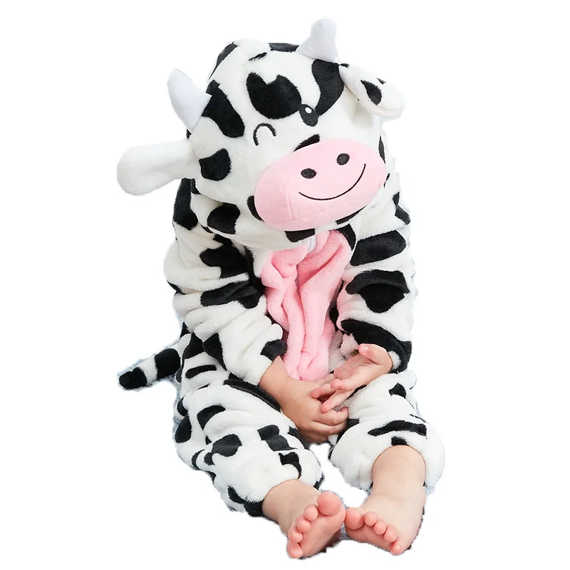 

Baby Onesie Jumpsuit Boy Girls Toddler Infant Dairy Cow Outfit for Halloween Party Animal Costumes Christmas Purim Holiday