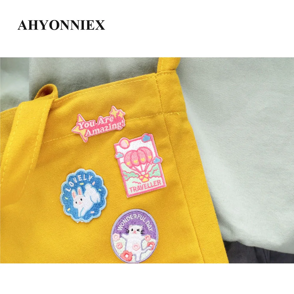 AHYONNIEX 1 Piece You Are Candy Amazing Patches Clothes Bags DIY Applique Embroidery Parches Iron On Patch for Clothes