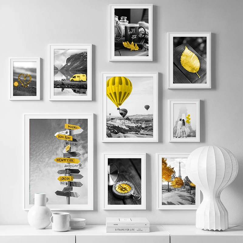 Como transformar sua sala de estar com um quadro paisagem nórdico preto e amarelo: Guia prático de decoração