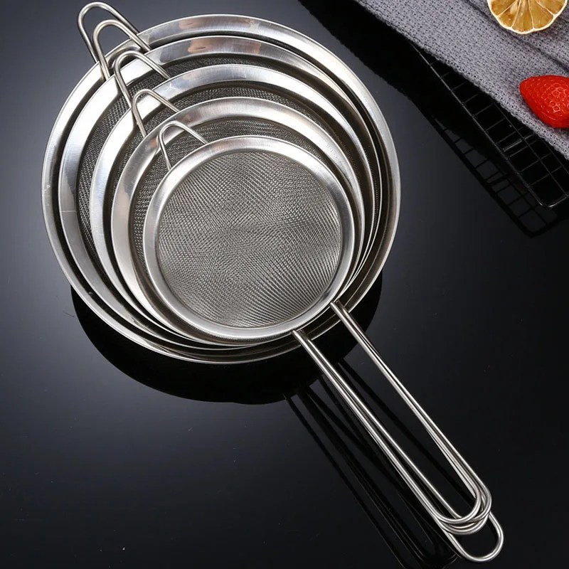 

1 Pcs Quality Fine Mesh Stainless Steel Strainers with Resting Ear Design And Handle for Kitchen Rice Juice Soy Milk Hot Pot