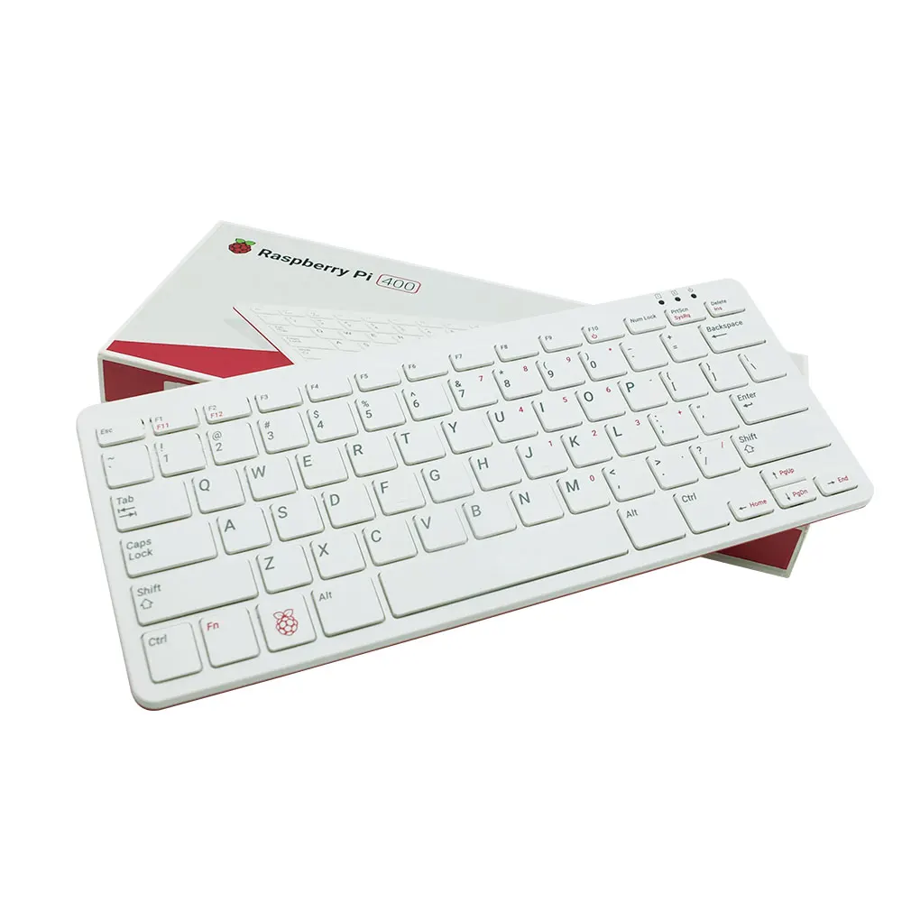 Raspberry Pi 400 – kit d'ordinateur, 4 go de RAM, 1.8 go de CPU, WiFi, Bluetooth intégré, clavier US + carte SD + alimentation + Guide RPI 400