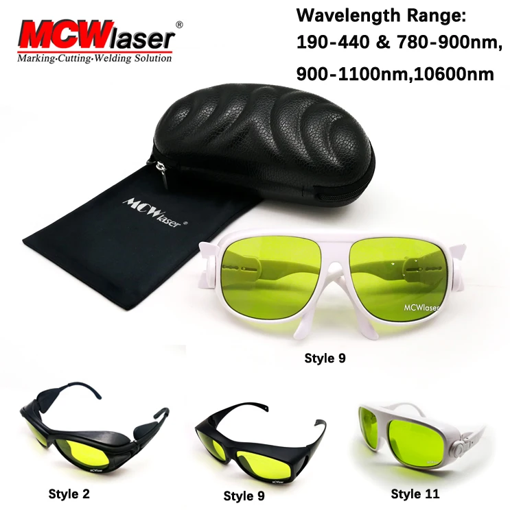 MCWlaser Laser Safety Goggles  190-450 & 800-2000nm OD5+ CE Typical For 355nm 405nm 445nm 532nm EP-17