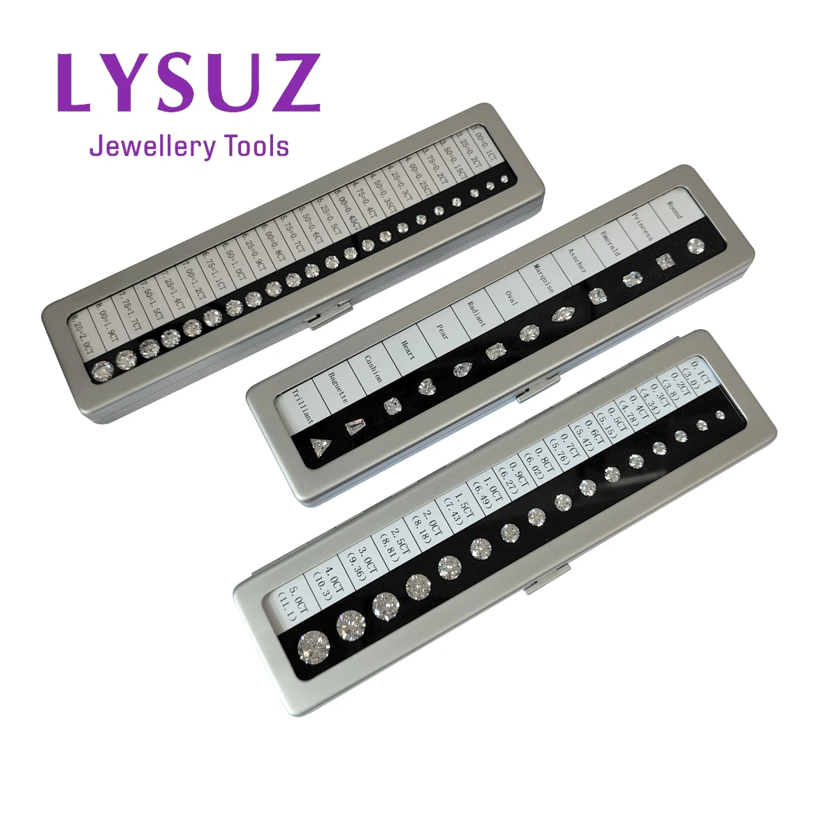 Simulated Loose Diamond Synthesize Cubic Zirconia Size Reference Contrast Special Shaped Diamond Weight Diameter Teaching Tools