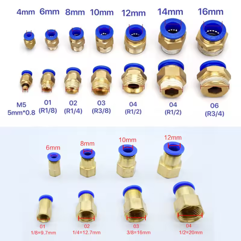Pneumatic Air Connector Fitting PC/PCF/PL/PLF 4mm 6mm 8mm Thread 1/8" 1/4 3/8 1/2 Straight Hose Fittings Pipe Quick Connectors - Image 5