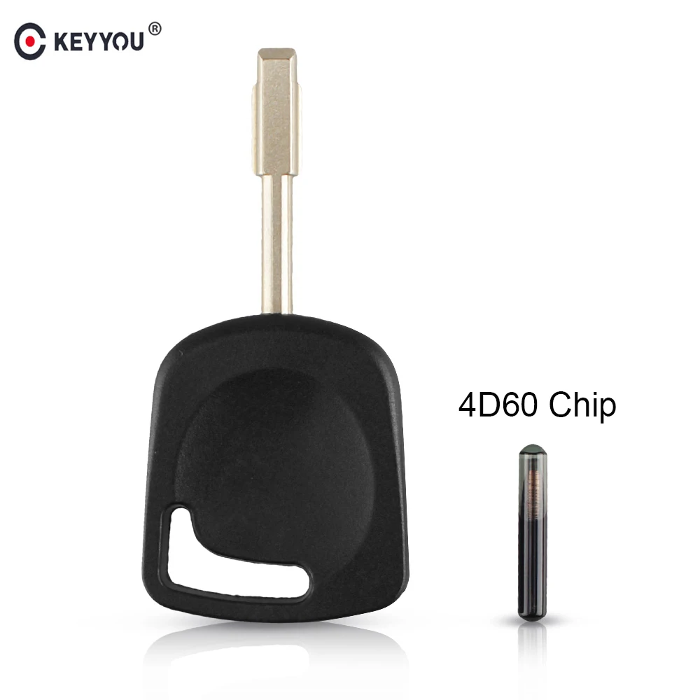 KEYYOU-carcasa de llave de coche transpondedor, llave remota FO21 Blade 4D60, Chip para Ford Focus, Mondeo, Escort, Fiesta, Transit, Fusion