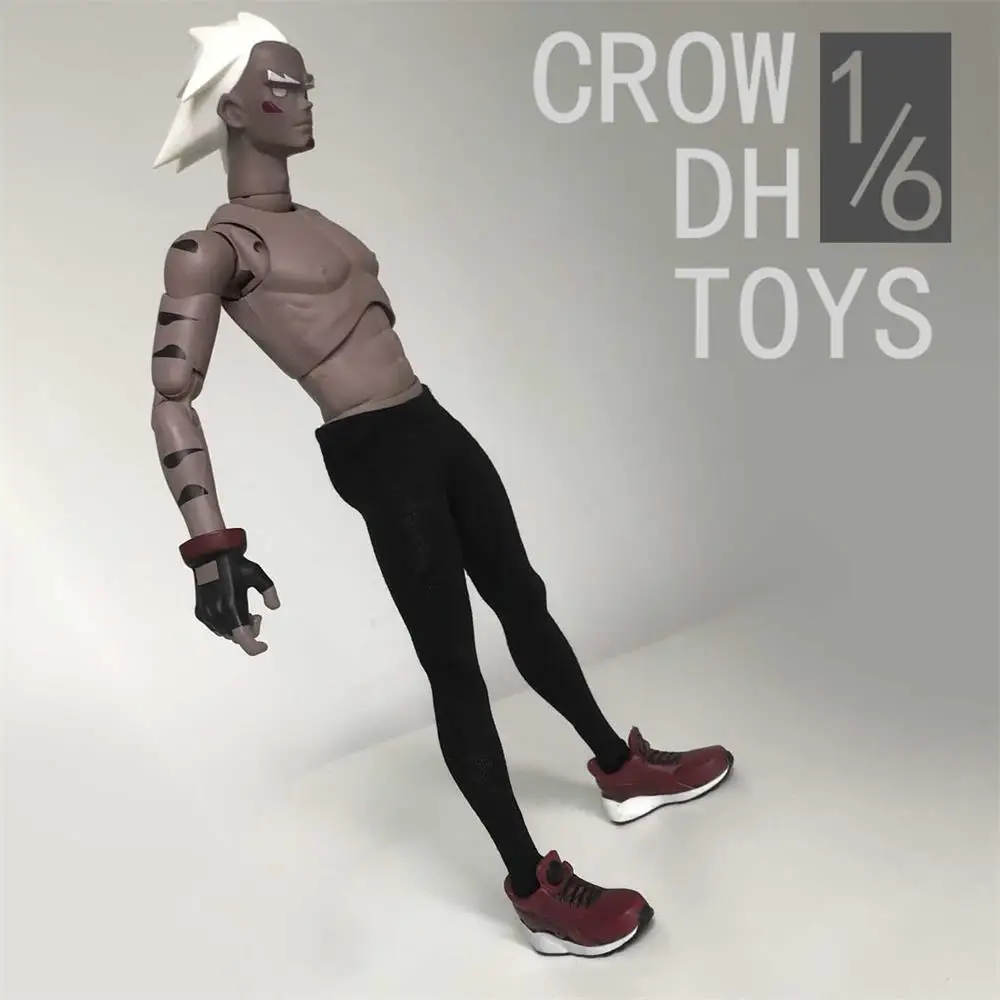 

1/6th Fashion CROW DH TOYS Trendy Black Slim Pants Trousers Model For Narrow Thin Body Doll Collectable