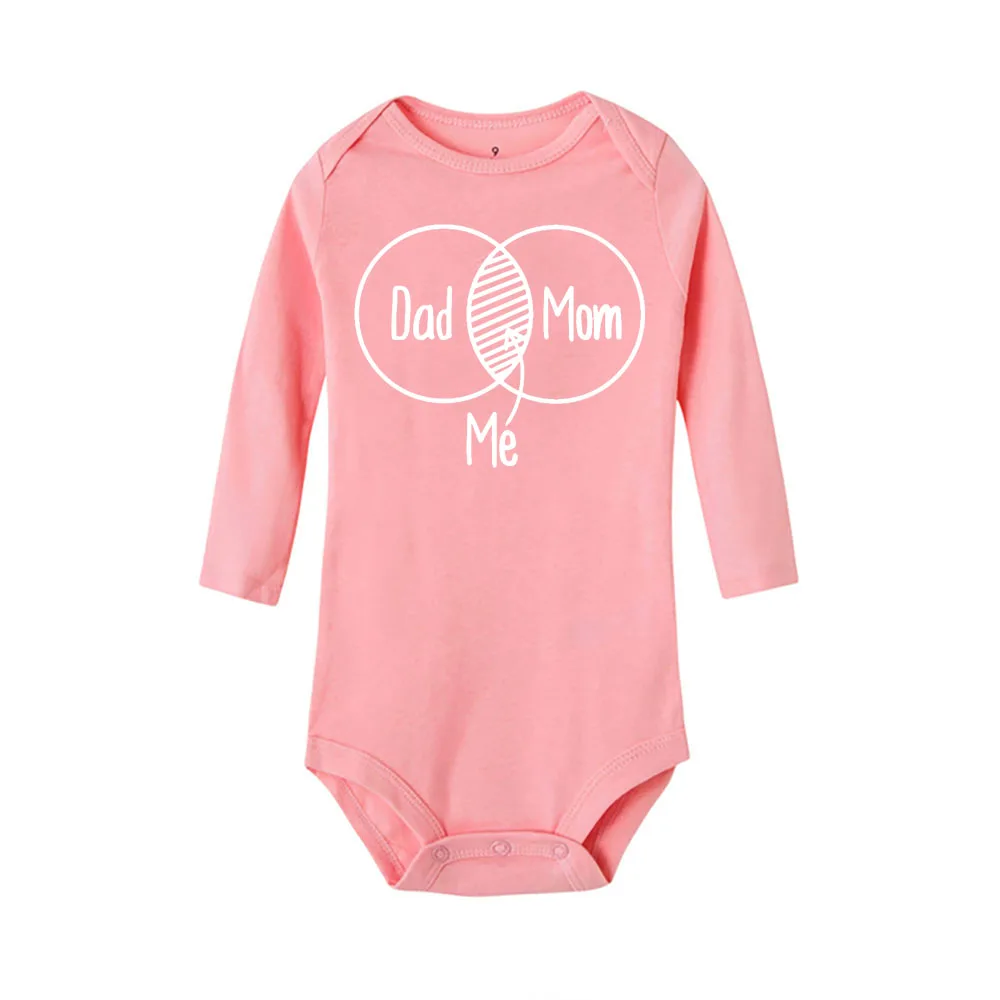 Mom Plus Dad Equal Me Newborn Clothes Infant Bodysuits Toddler Baby Jumpsuits Outfits Funny Humor Child Kid Long Sleeve Clothing