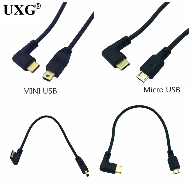 gold plated USB 3.1 Type C Male to Mini USB 2.0 Mini Micro Male Data Sync Power Supply Cable Cord for Camera mobile phone hard