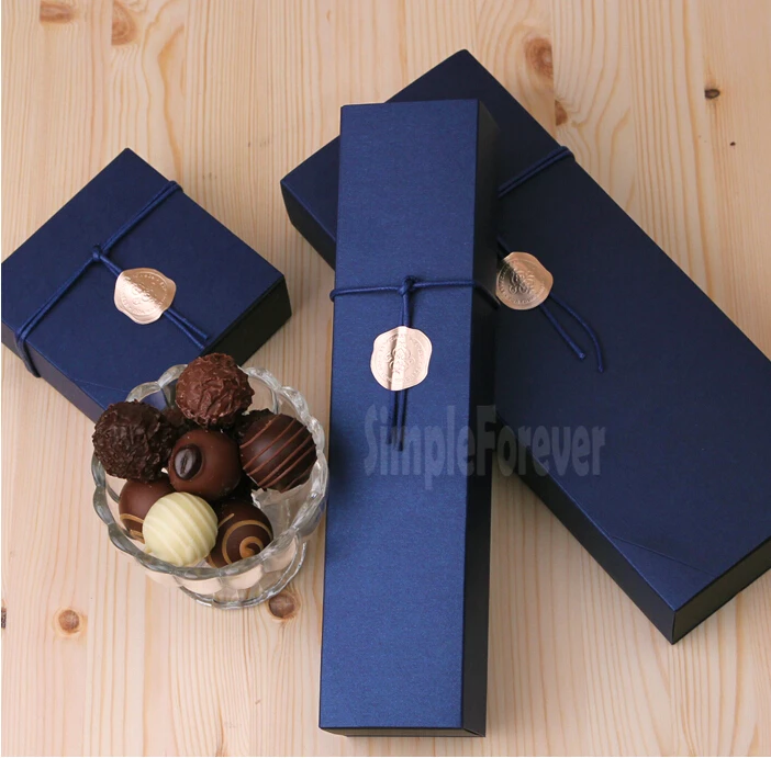 

4/6/12 Packed Deep Sapphire Blue Chocolate Paper Box Valentine's Day Christmas Birthday Party Gifts Packaging Boxes