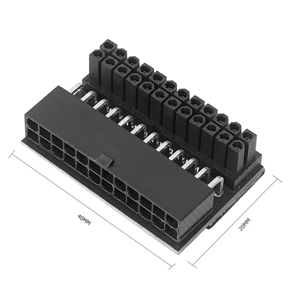 ATX adattatore di alimentazione da 24 Pin femmina a 24 Pin maschio desktop a 90 gradi scheda madre PC connettore a 24 Pin per cavo di alimentazione