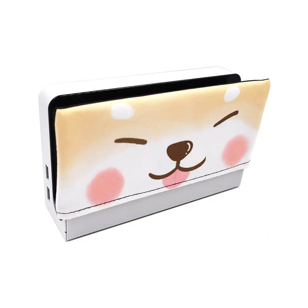 Dock Cover for Nintendo Switch, Switch OLED Protective Cute Shiba Inu Case Microfiber Cloth Sleeve Dock Sock