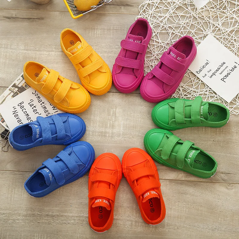 2024 New Autumn Kids Canvas Shoes Breathable Boys Girls Fashion Sneakers Children Candy Color Sport Shoes Chaussure Enfant