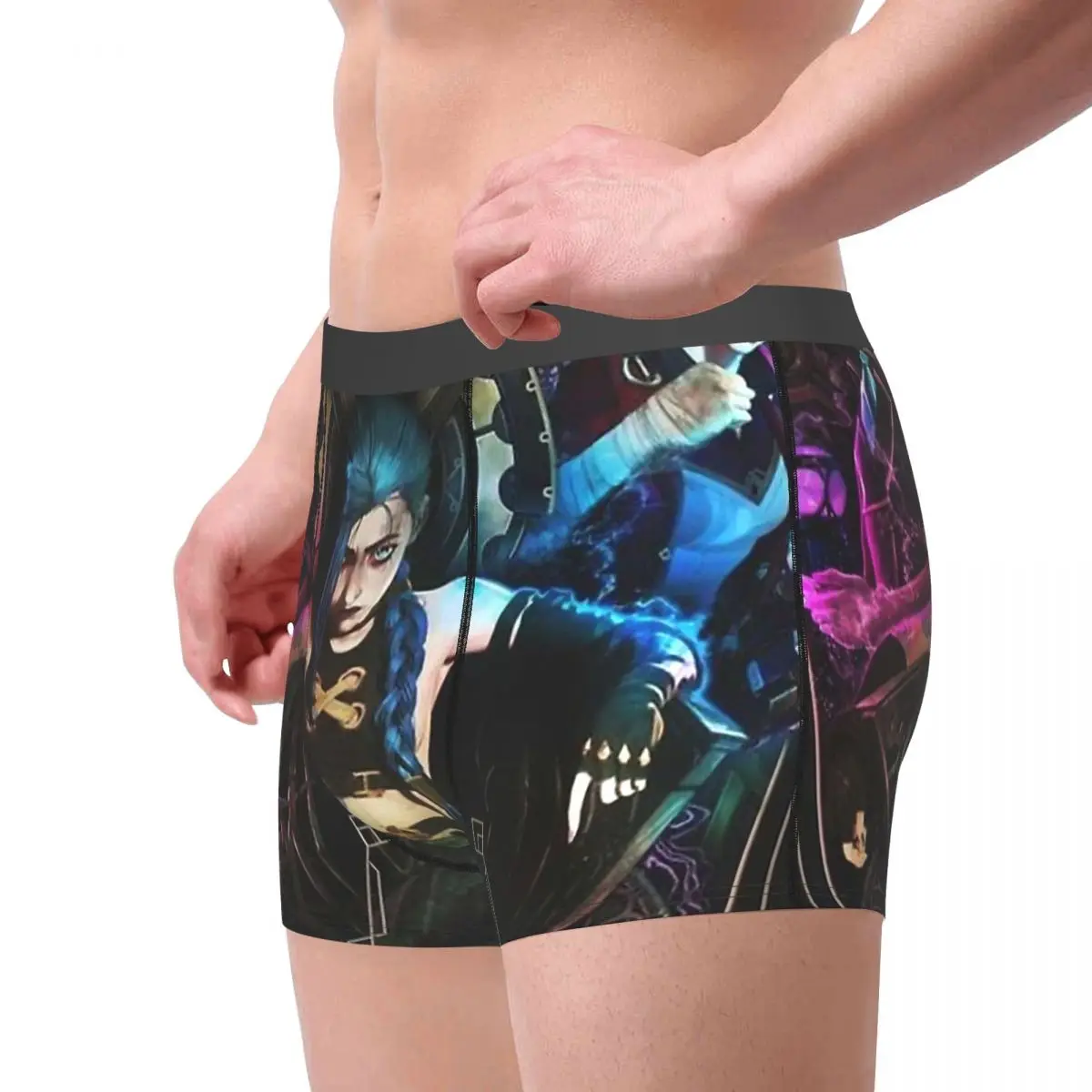 Arcane League of Legends Jinx Seat Underpants Breathbale Panties Men's Underwear Sexy Shorts Boxer Briefs