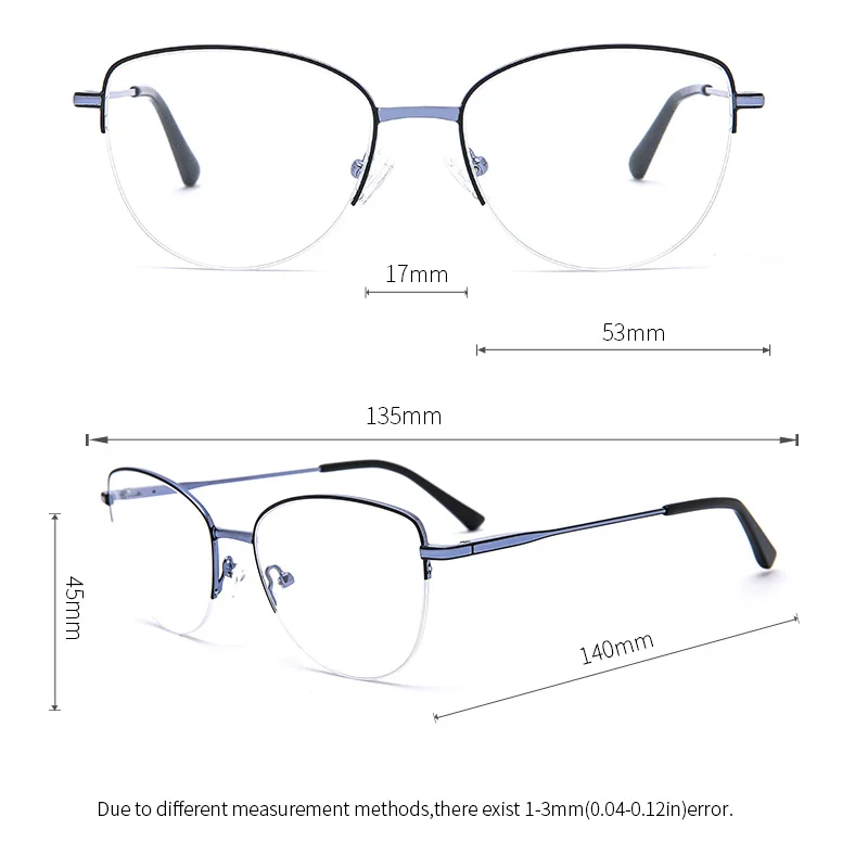 Ceofy Metal Glasses Frame Women Brand Designer Female Vintage Cat Eye Prescription Eyeglasses White Myopia Optical Frame YJ0191