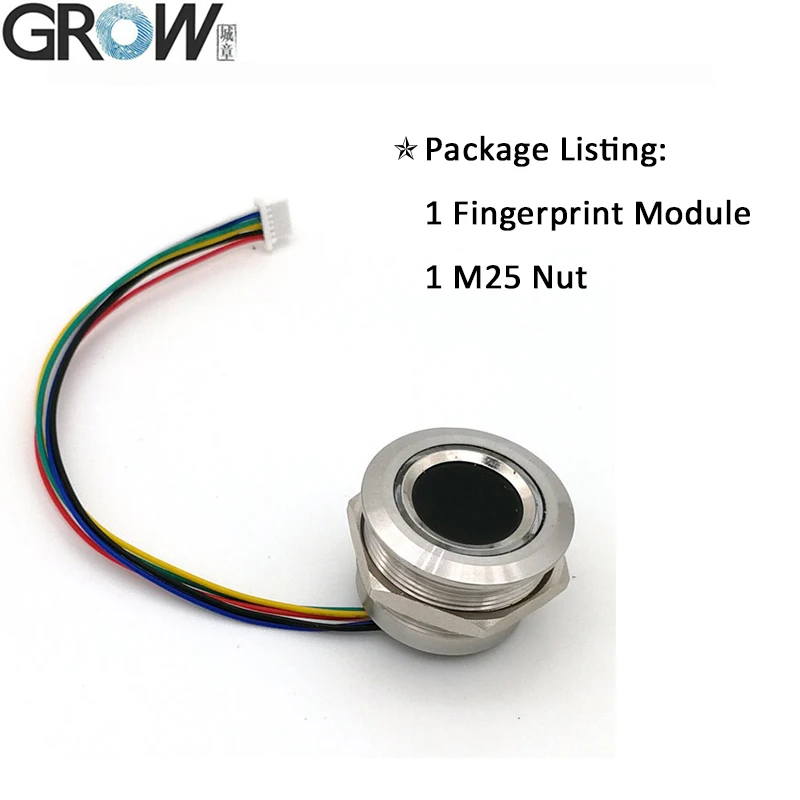 GROW R503 New Circular Round RGB Ring Indicator LED Control DC3.3V SH1.0-6pin Capacitive Fingerprint Module Sensor Scanner